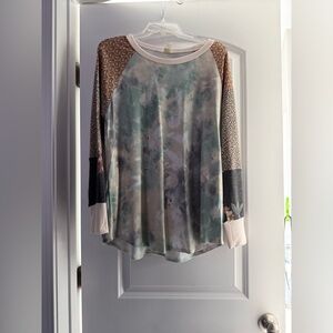 7th Ray Multicolor Long Sleeve Top NWOT